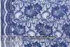 CA designer scallop border corded lace - marine blue 1.375 yd