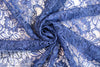 CA designer scallop border corded lace - marine blue 1.375 yd