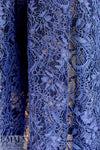 CA designer scallop border corded lace - marine blue 1.375 yd
