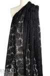 CA designer netted, textured floral lace - classic black 1.375 yds