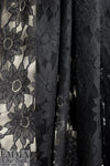 CA designer netted, textured floral lace - classic black 1.875 yd