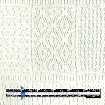 Italian varying lace wool sweater knit - ivory 1.875 yd