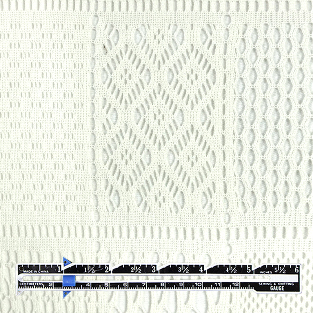 Italian varying lace wool sweater knit - ivory 1.5 yds