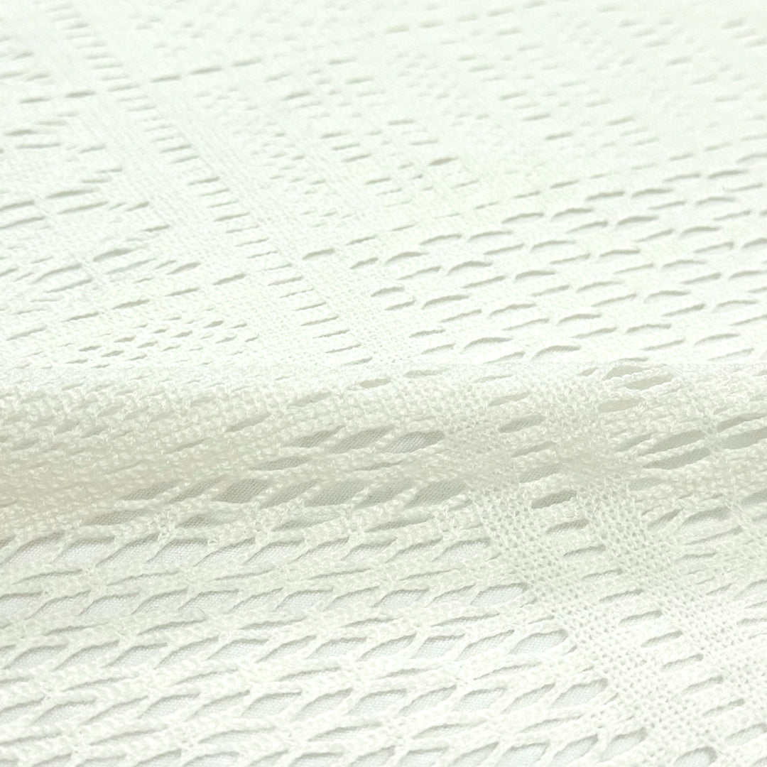 Italian varying lace wool sweater knit - ivory 1.5 yds