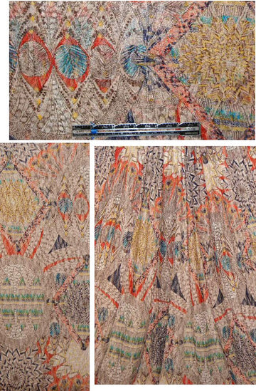 intricate medallion design stretch lace knit 1.5 yds