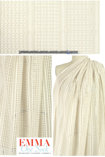 Tah@ri natural diamond stripe design lace .875 yds