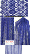 Tah@ri double scallop lace - liberty blue