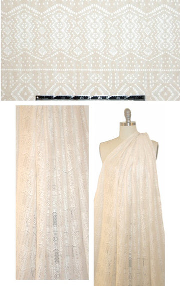 The0ry diamond stripe Italian cotton lace - ivory