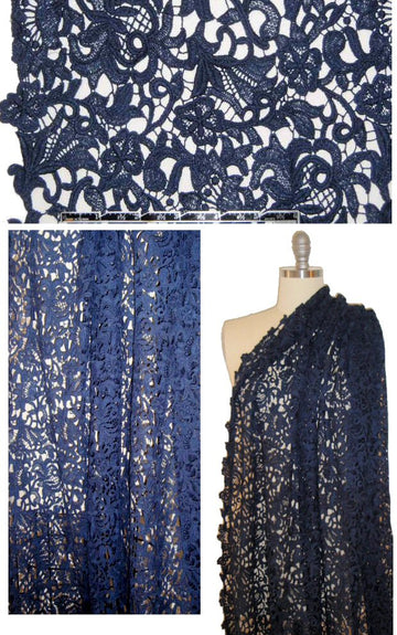 The0ry double scallop guipure lace - navy