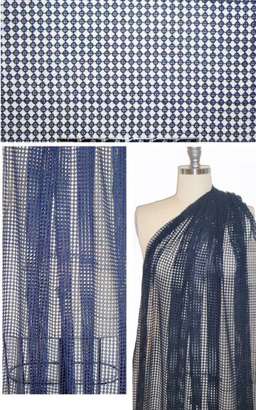 The0ry circle motif guipure lace - navy 1.375 yd