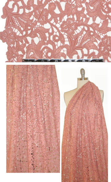 The0ry double scallop guipure lace - peachy pink