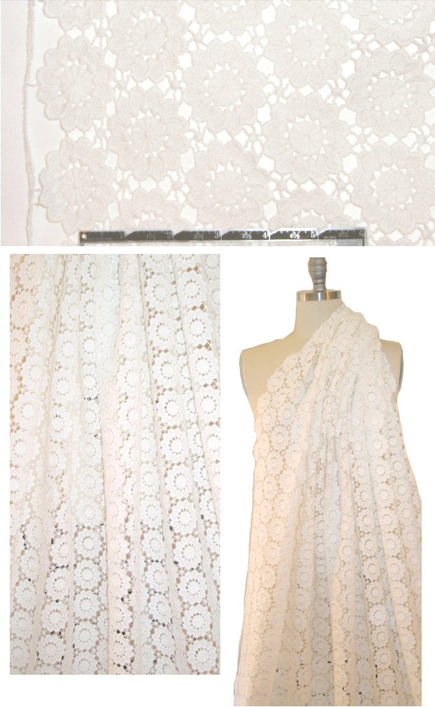 The0ry cotton guipure lace - cream .625 yds