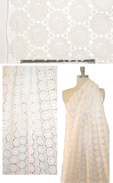 The0ry cotton guipure lace - cream .625 yds