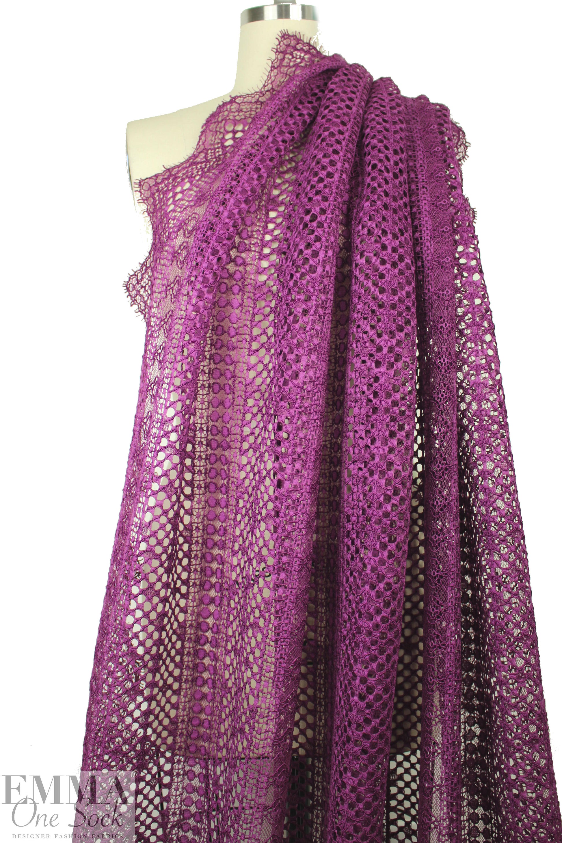 Trin@ Turk re-embroidered lace - fuchsia