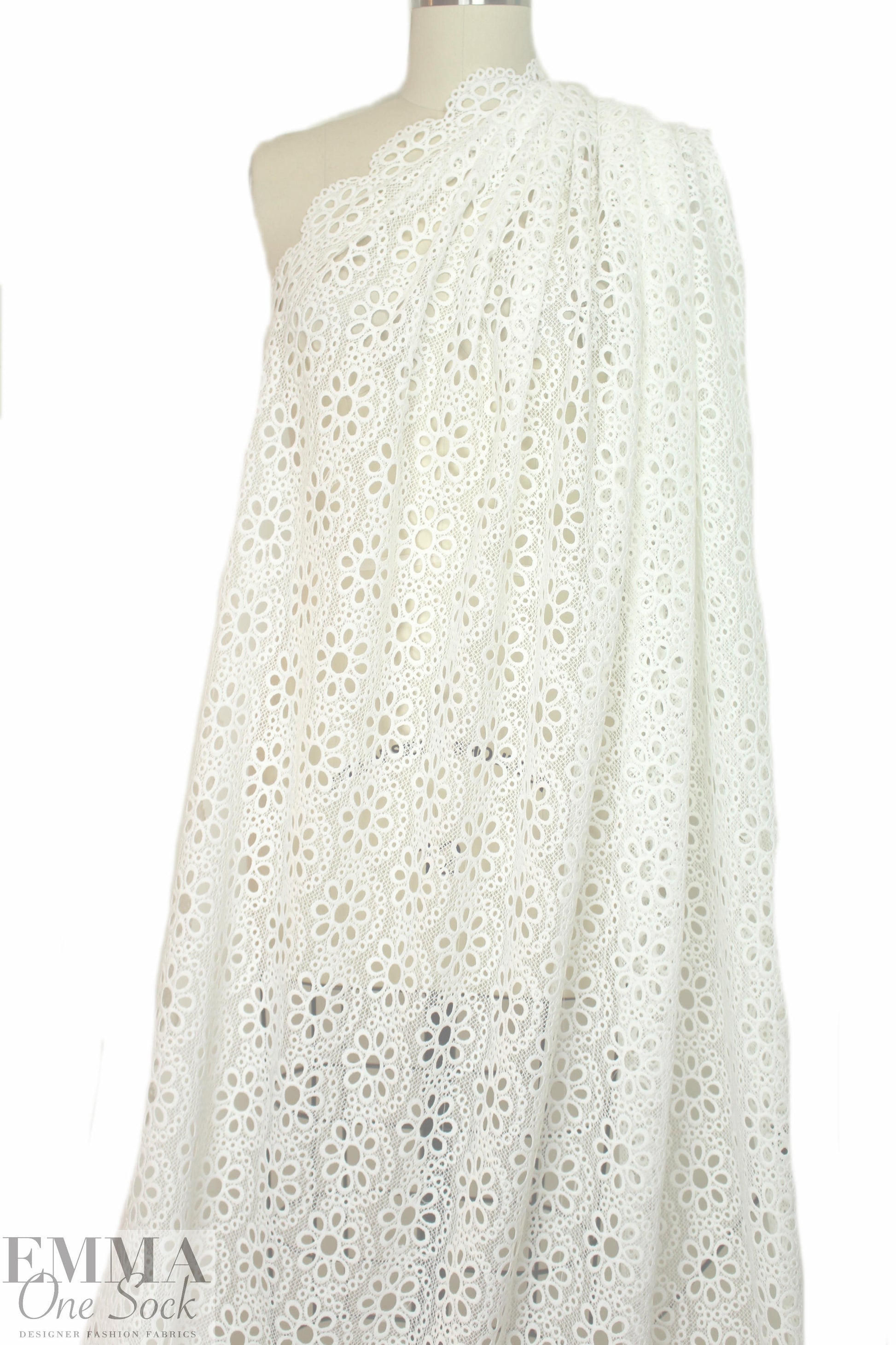 Trin@ Turk flowery guipure lace - white