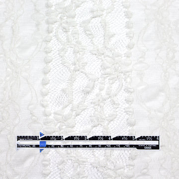 CA designer ivory floral woven mesh stretch lace .875 yds
