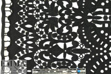 NY designer fancy guipure lace - black 2 yd