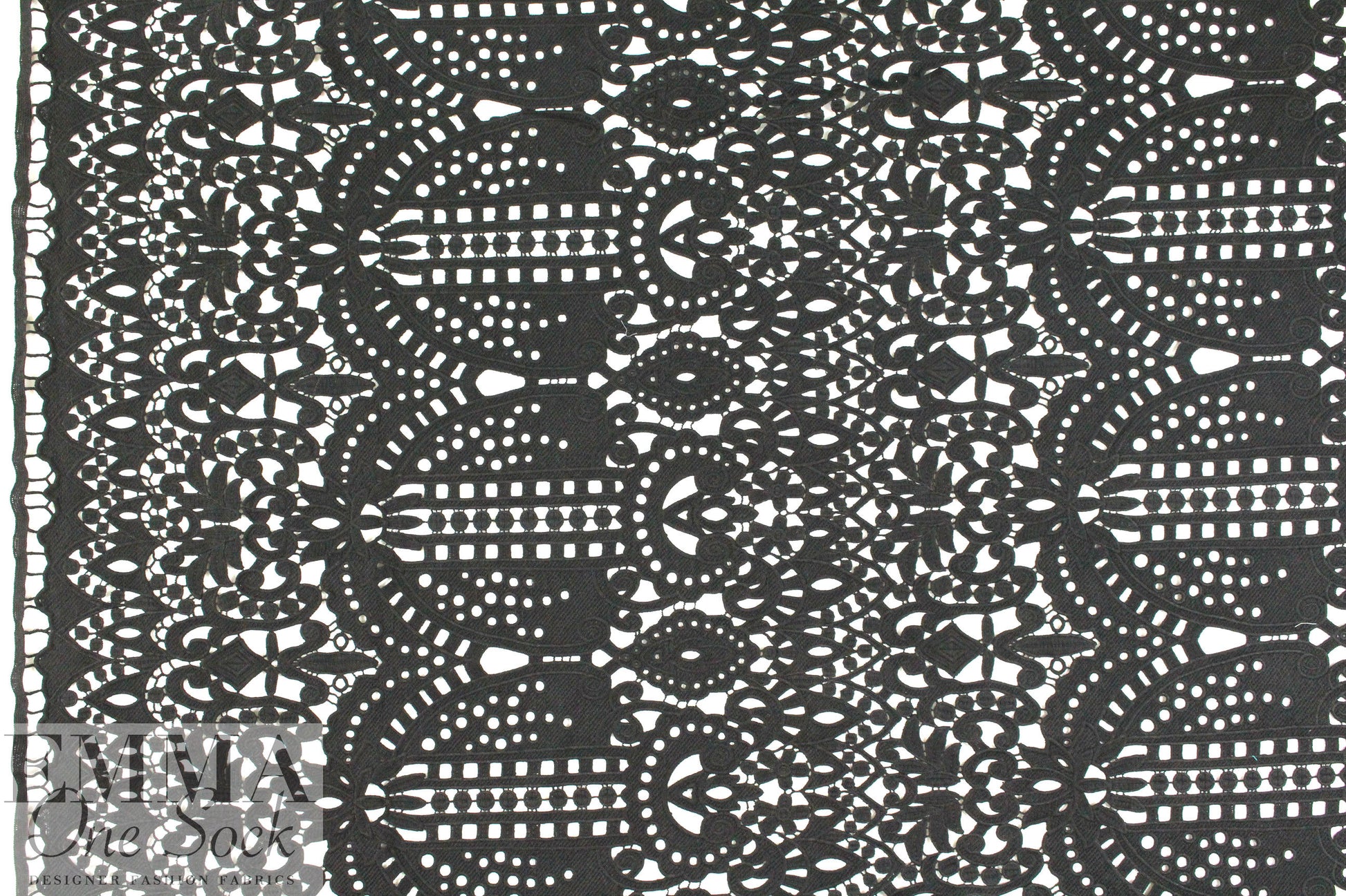 NY designer fancy guipure lace - black