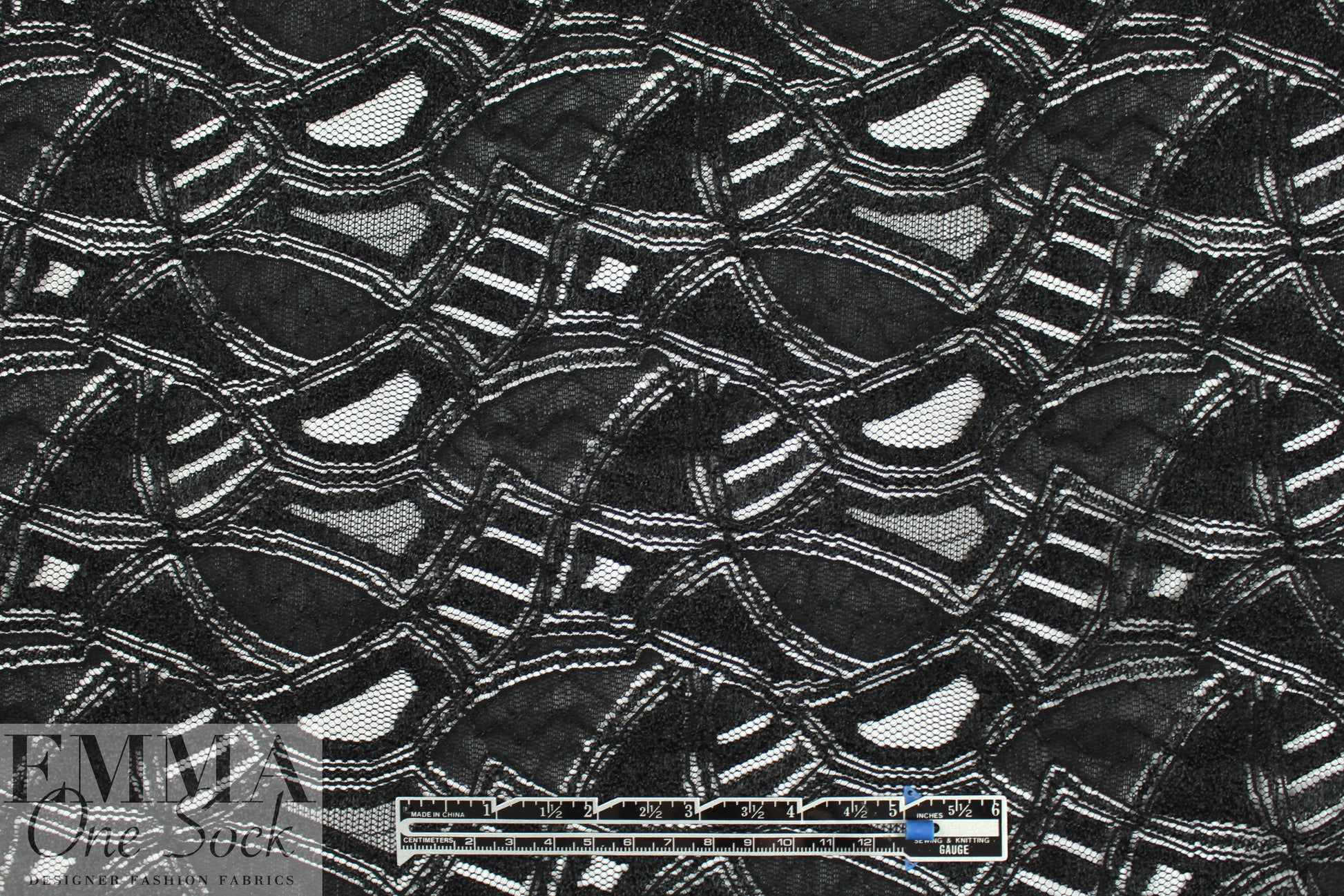 NY designer textured lace - interlocking waves