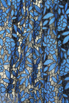 NY designer floral guipure lace - cobalt/black