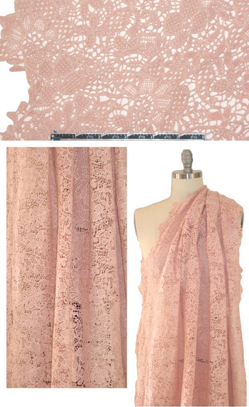 Rebecca Tayl0r soft peach cotton guipure lace