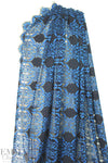 famous designer double scallop fancy lace - blues