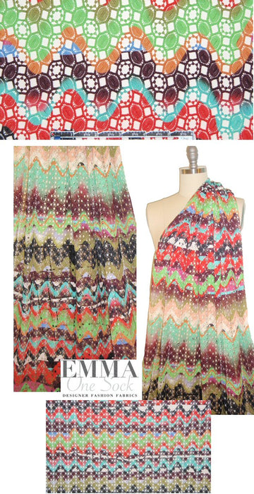 NY designer wavy colors cotton guipure lace
