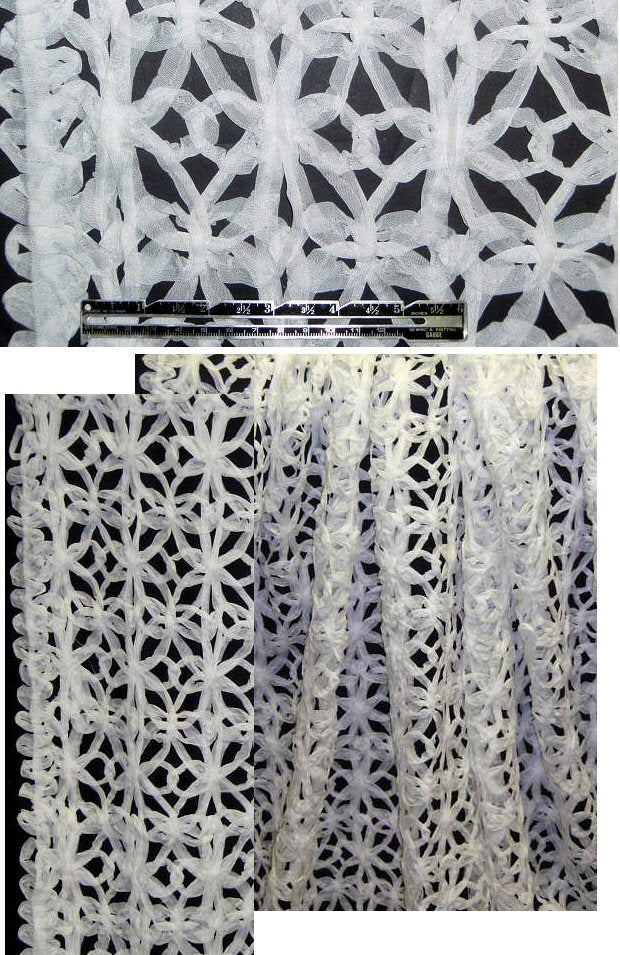 beautiful white soutache lace - double border 1 yard