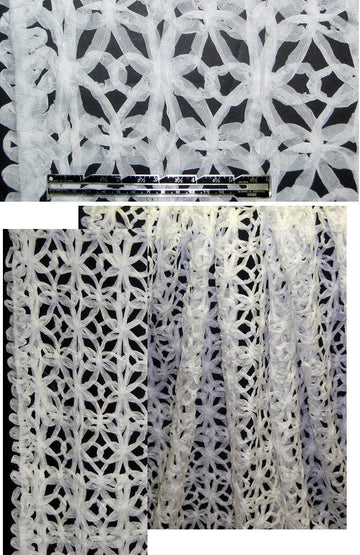 beautiful white soutache lace - double border 1 yard