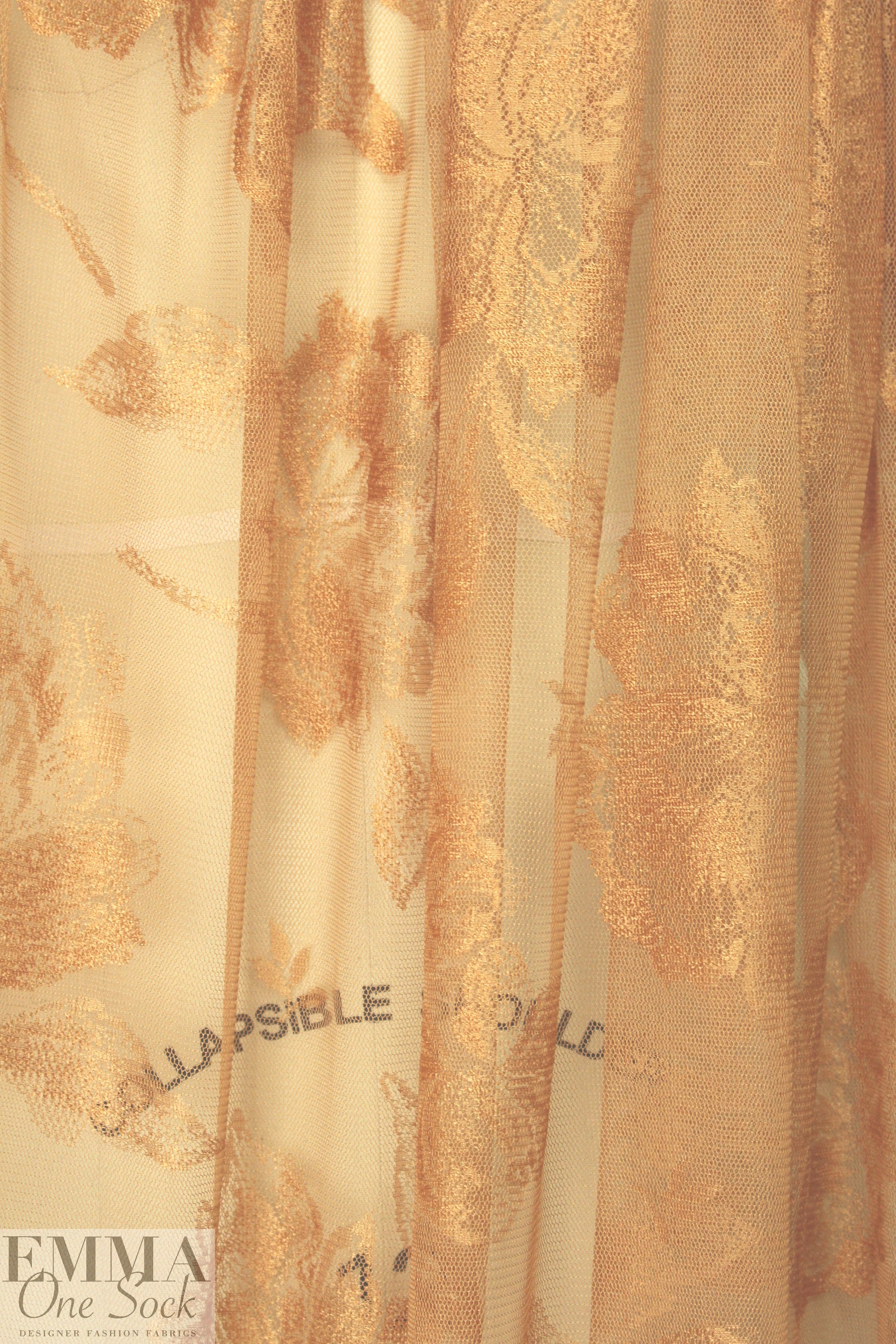 R0darte Italian apricot floral mesh lace 1.25 yds
