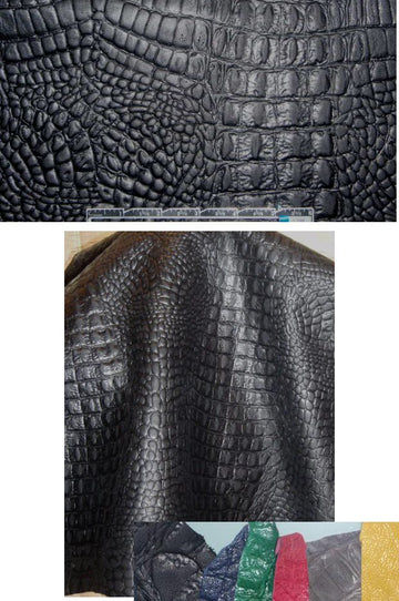 Crocodile embossed lambskin - black 8 SQ FT