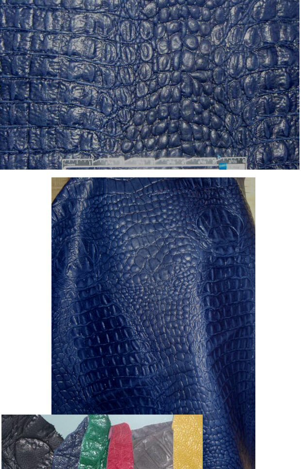 Crocodile embossed lambskin - navy
