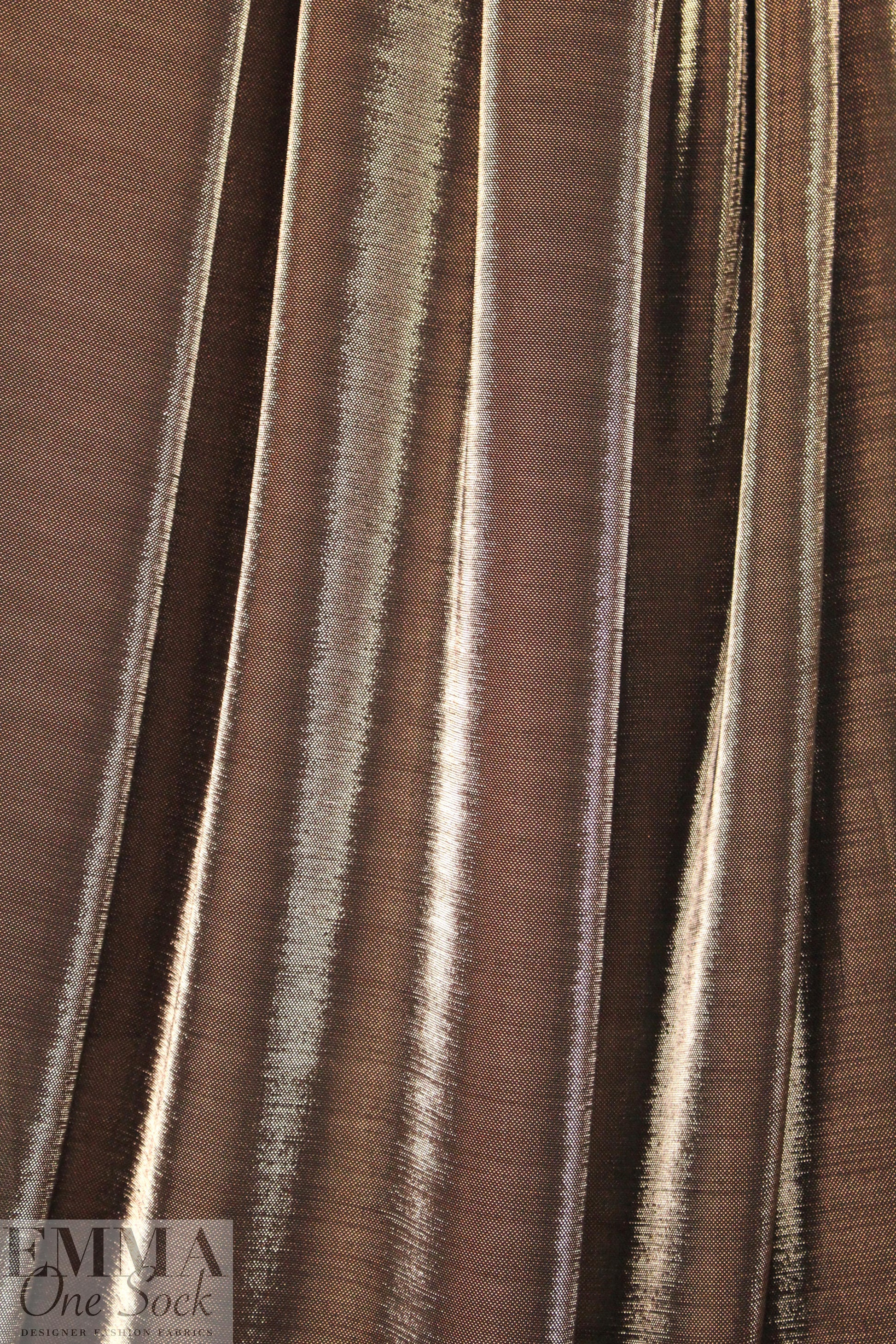 Italian bronze metallic viscose lame' knit 1.5 yds