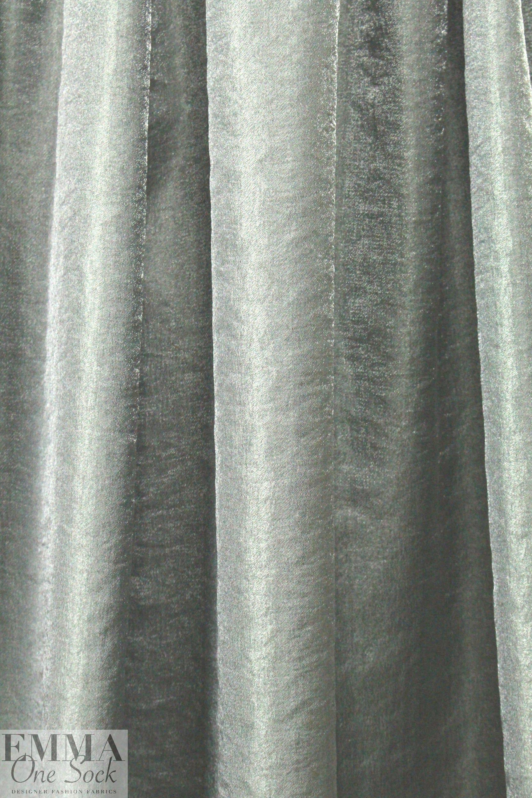 CA designer silver sparkle drapey woven