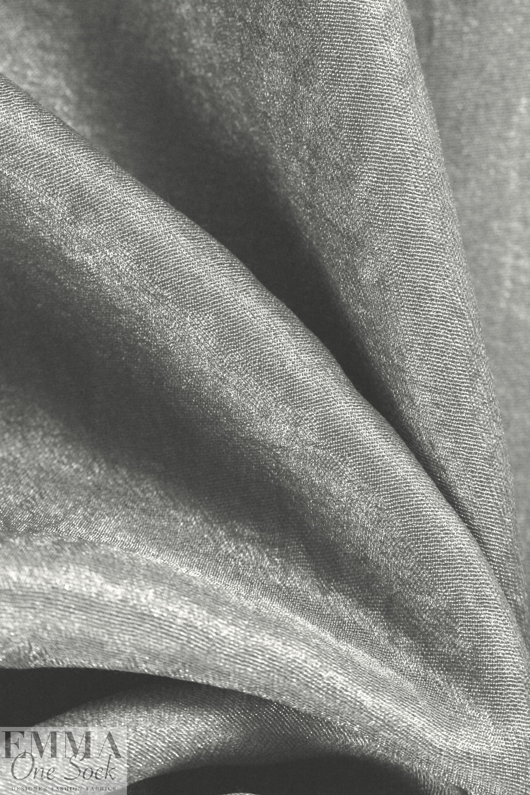CA designer silver sparkle drapey woven