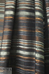 Italian copper/antique silver metallic stripe silk lame'