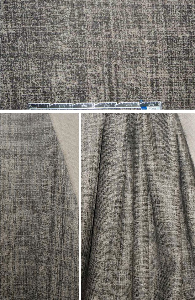 Italian gunmetal crosshatch laminated wool blend