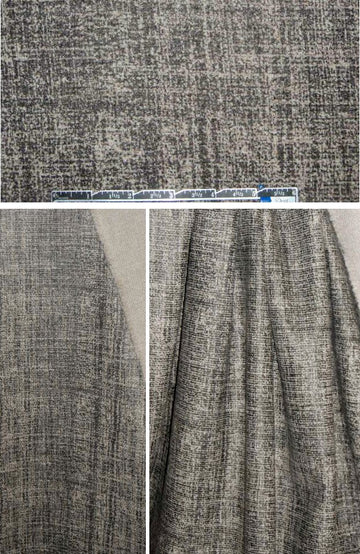 Italian gunmetal crosshatch laminated wool blend