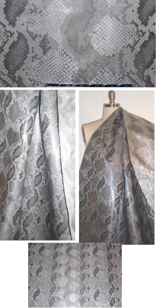 Italian reversible silver python pattern brocade – EOS Fabrics