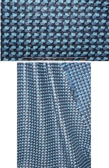 Italian laminated wool blend boucle' - blues