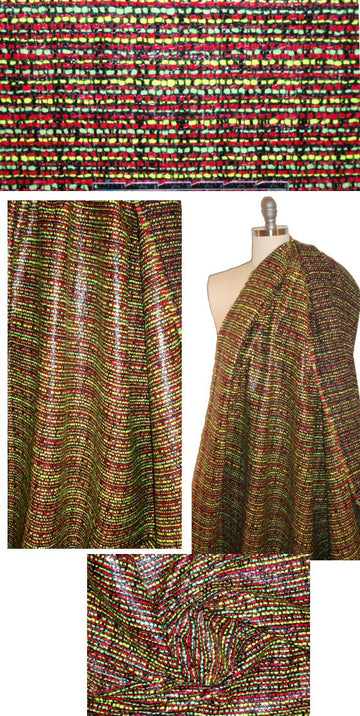 Italian laminated neon 'dashy' raffia-look coating 1.875 yd