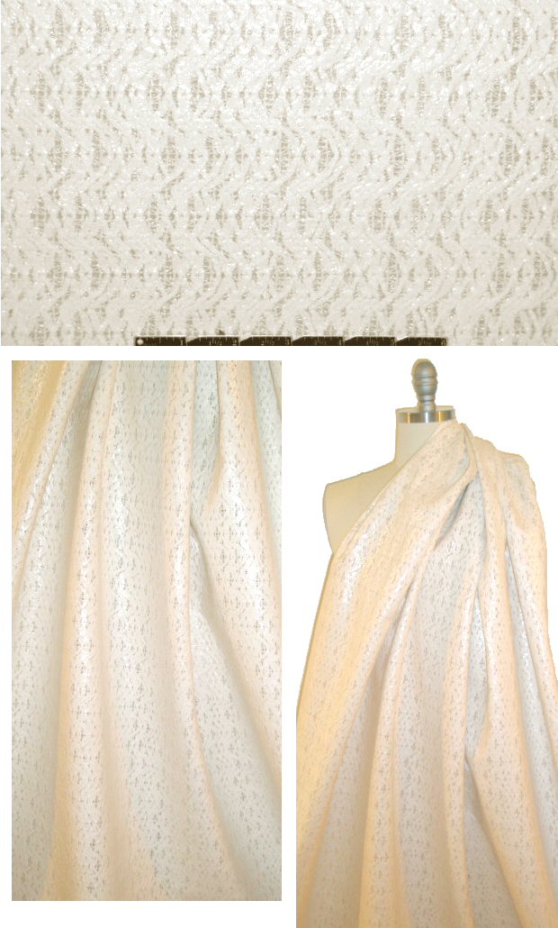 Italian creamy ivory laminated cotton lace 2 yd