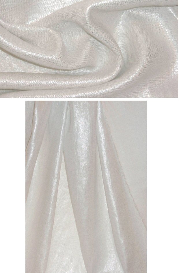 Shoshanna laminated cotton/linen - white