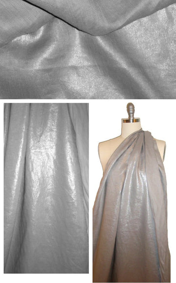NY designer glazed lightweight linen - silvery gray