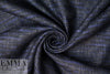 Italian navy/black 'waxed' cotton tweed 1.66 yds
