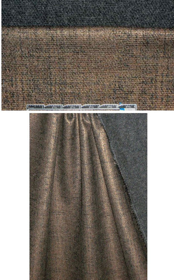 Italian coppery crosshatch laminated wool blend