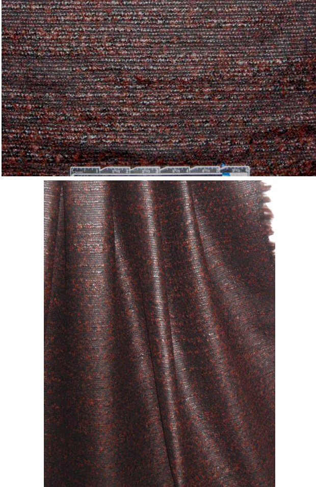 Italian brick/black laminated wool blend