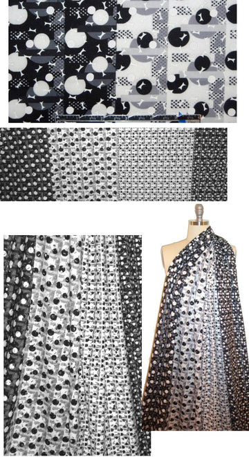 NY designer laser cut printed 'scuba' - black/white