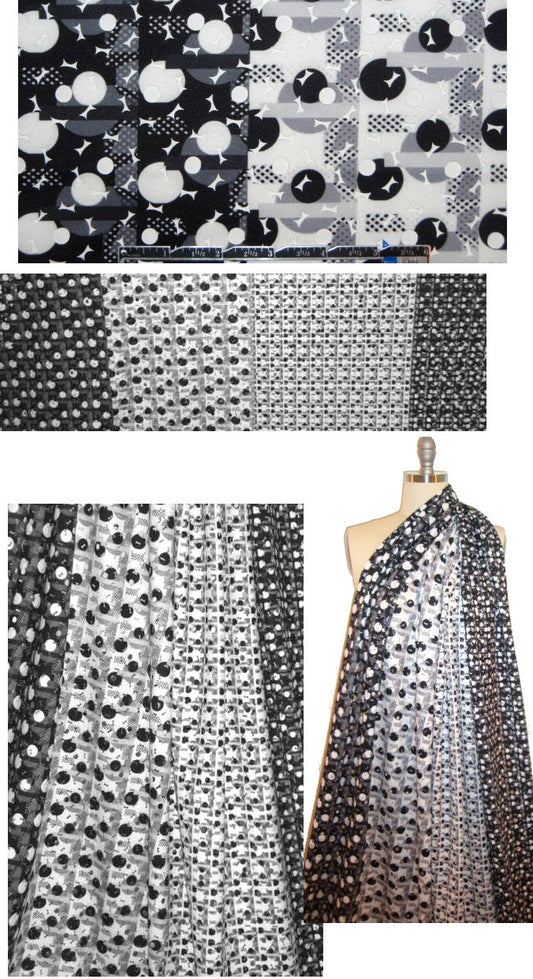 NY designer laser cut printed 'scuba' - black/white