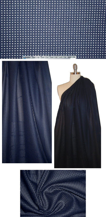 Italian laser cut wool melton - midnight 1.625 yd